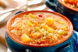 Receta de sopa de quinua y verduras