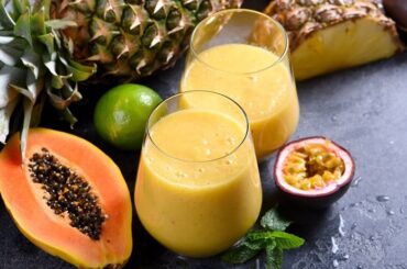 Receta de batido bariátrico de frutas tropicales